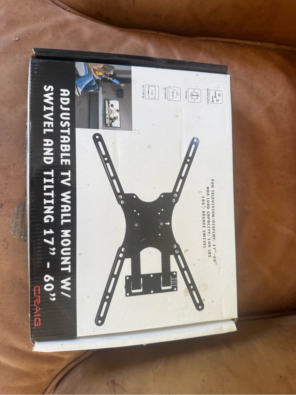 Craig Adjustable TV Wall Mount Bracket - Black (17"-60")